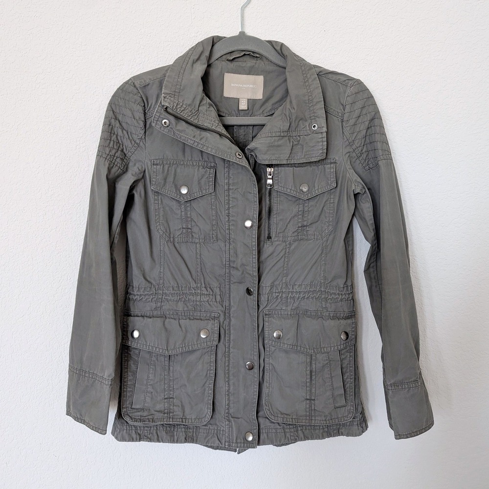 Banana Republic Olive Green Utility Field Jacket Petite XS Veronica Mars